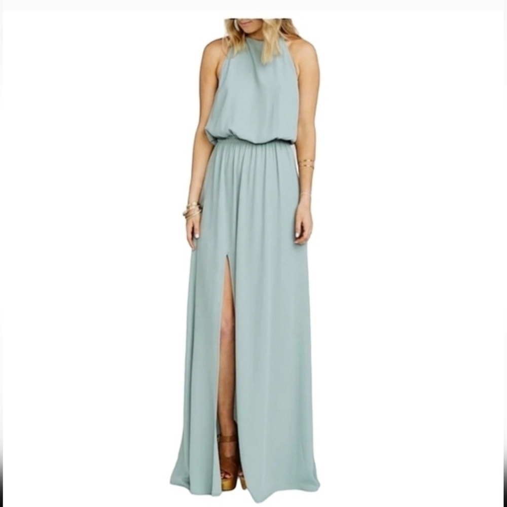 Show Me Your MuMu green Heather halter maxi dress size S